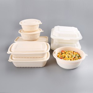 Biodegradabile amido di fecola fast food packaging box rettangolare take away food contenitore contenitore contenitore contenitore contenitore contenitore scatola degradabile
