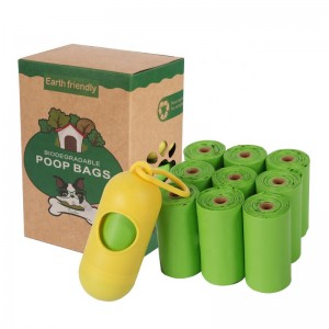 Sacchetti di cacca monouso compostabili intere senza plastica Sacchetti per rifiuti di cacca di cane biodegradabili amido di mais Sacchetti per cacca di cane ecologici