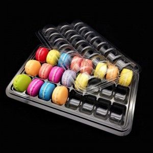 Scatola di macarons di dimensioni personalizzate all\'ingrosso scatola di pranzo degradabile di caramelle trasparenti